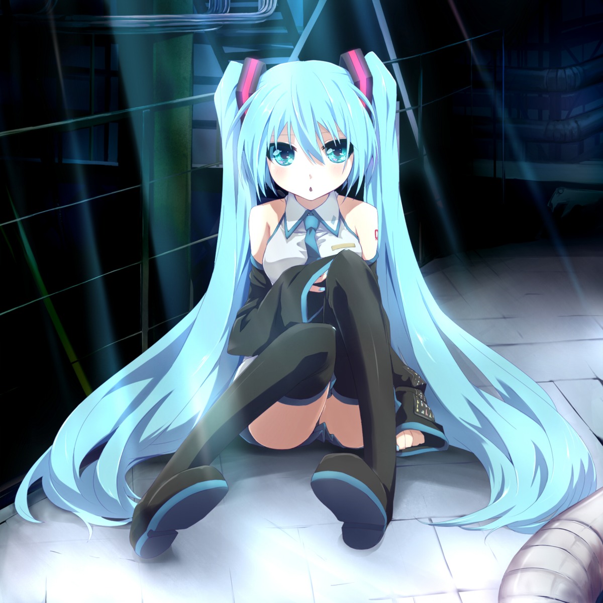 grune_(artist), hatsune_miku, thighhighs, vocaloid