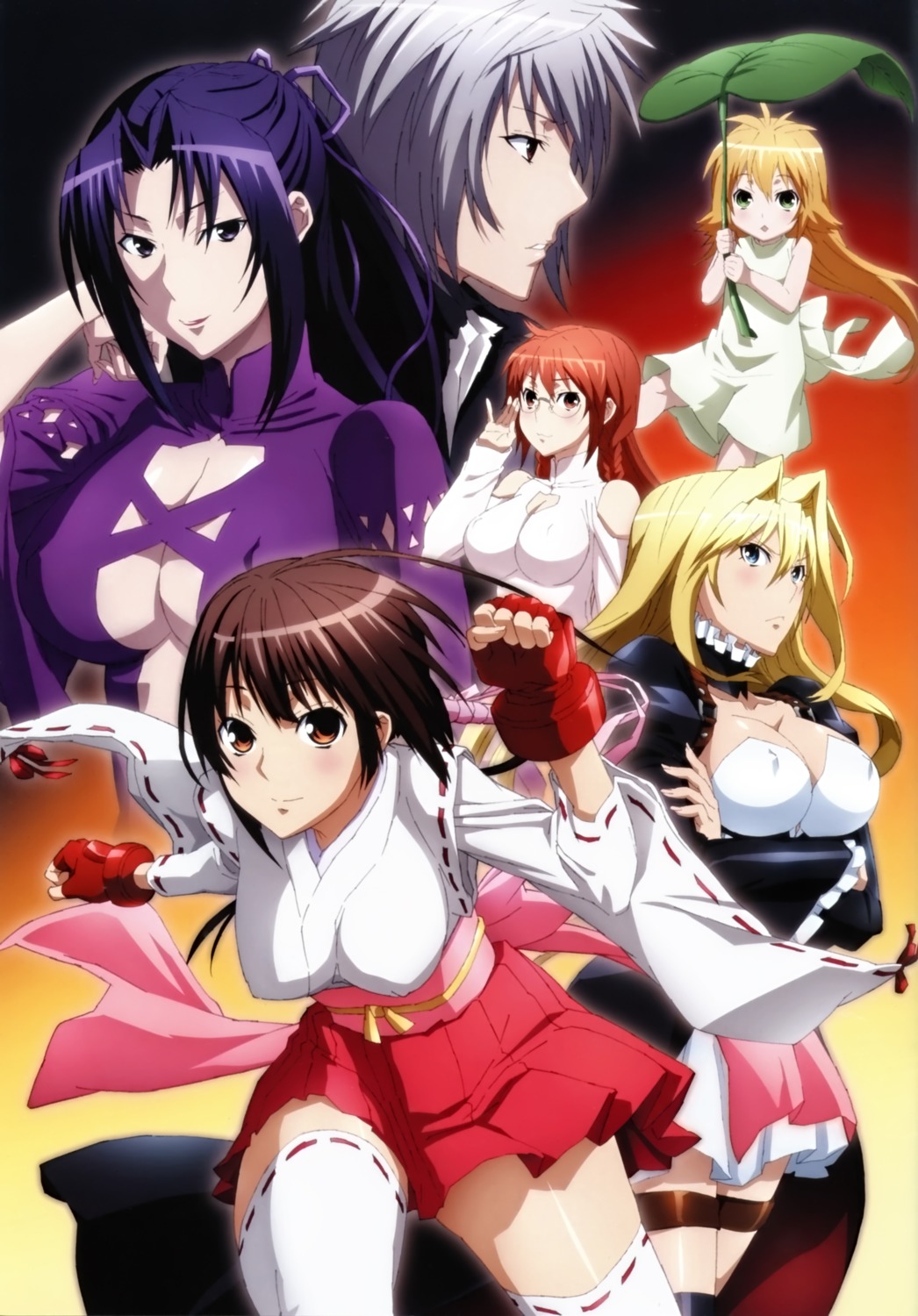 cleavage, homura, jpeg_artifacts, kazehana, kusano, matsu, musubi, overfiltered