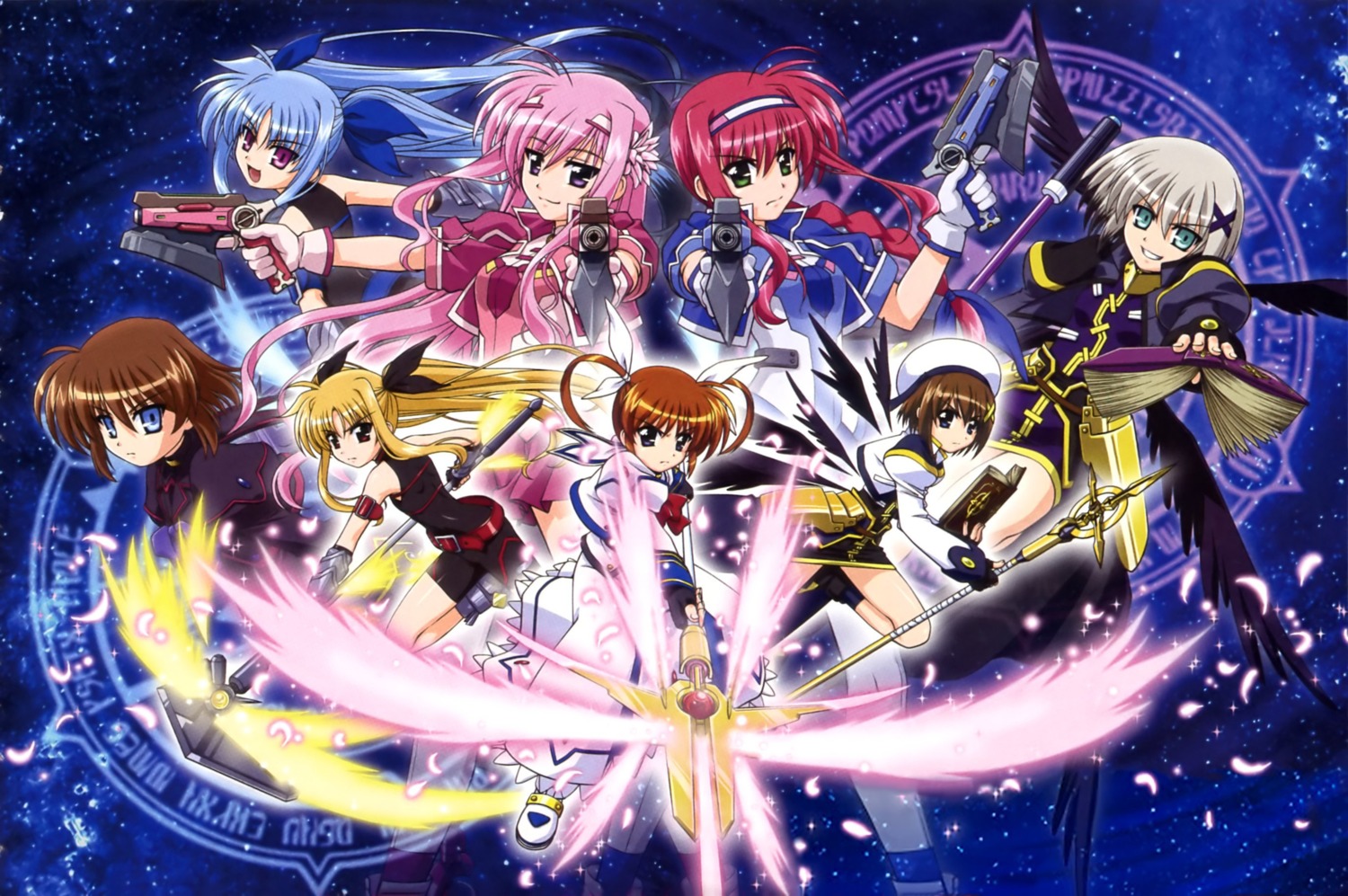 amitie_florian, fate_testarossa, kyrie_florian, mahou_shoujo_lyrical_nanoha, mahou_shoujo_lyrical_nanoha_a's_the_gears_of_destiny, material-d, material-l, material-s