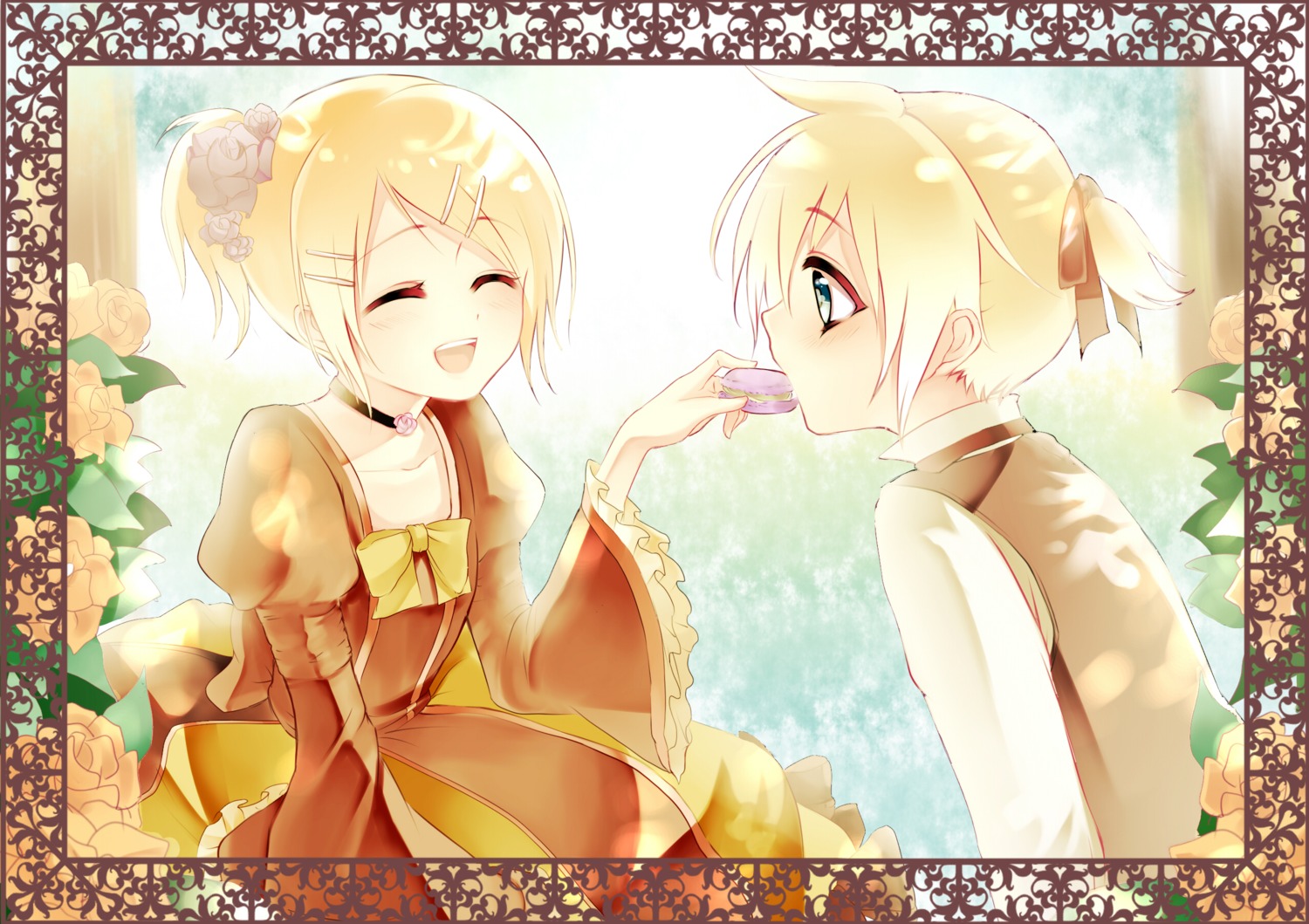 aku_no_meshitsukai_(vocaloid), kagamine_len, kagamine_rin, kurabayashi_matoni, vocaloid