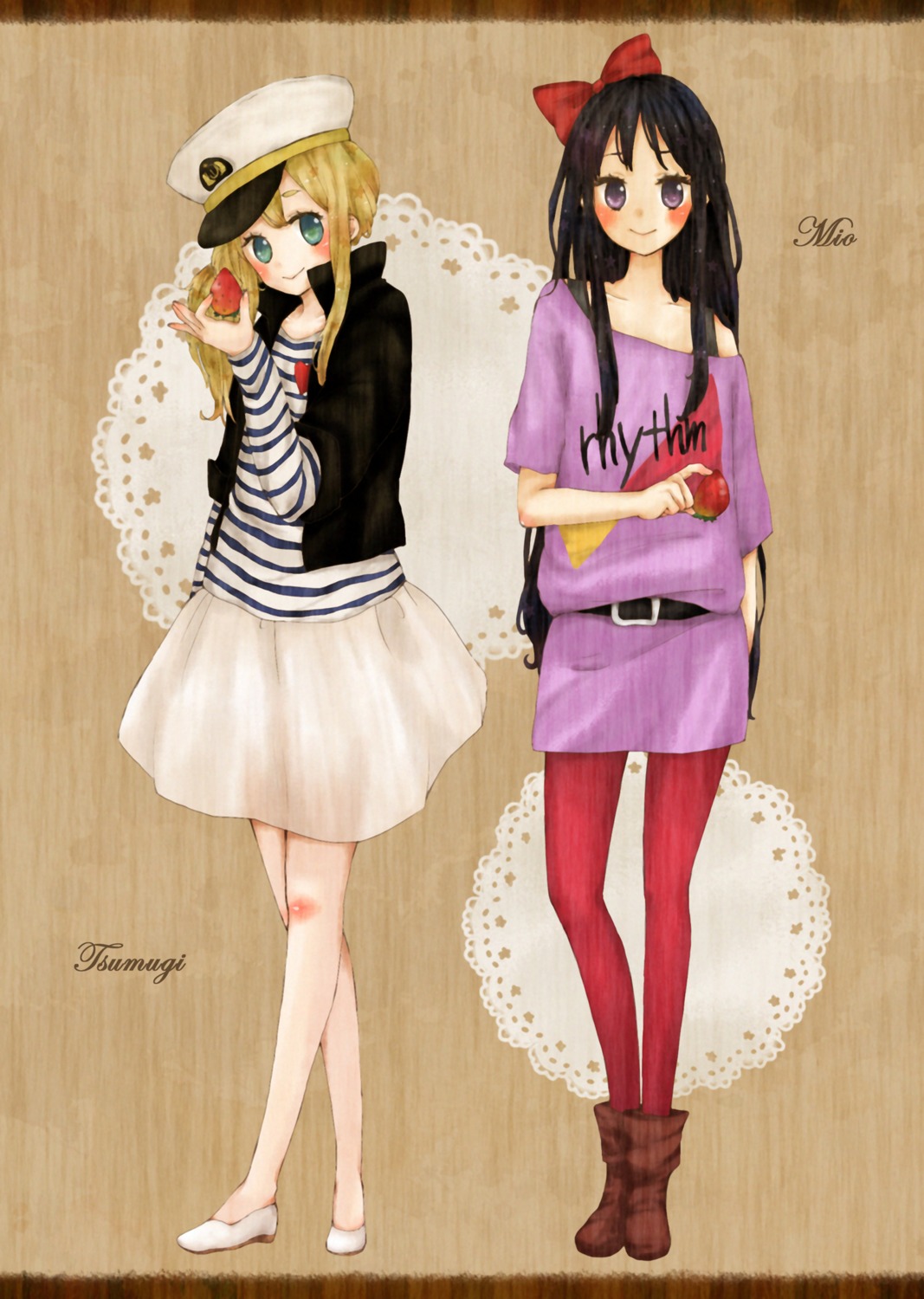akiyama_mio, k-on!, kotobuki_tsumugi, mxnxm, pantyhose