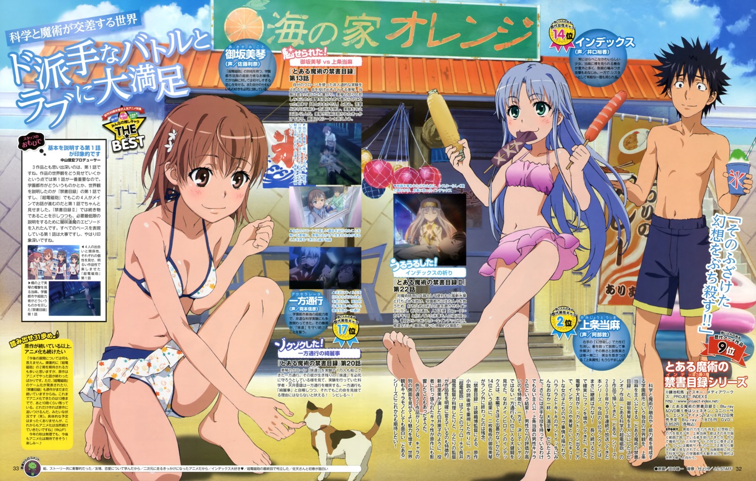 bikini, cleavage, index, kamijou_touma, misaka_mikoto, neko, sphinx, swimsuits