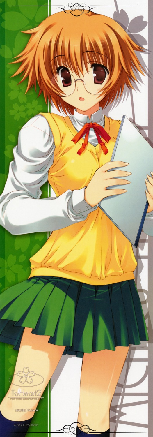 mitsumi_misato, seifuku, stick_poster, to_heart_(series), to_heart_2, to_heart_2_another_days, yamada_michiru