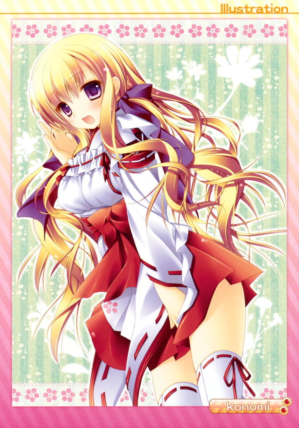 delivara!, konomi, miko, takachihou_kyouko, thighhighs