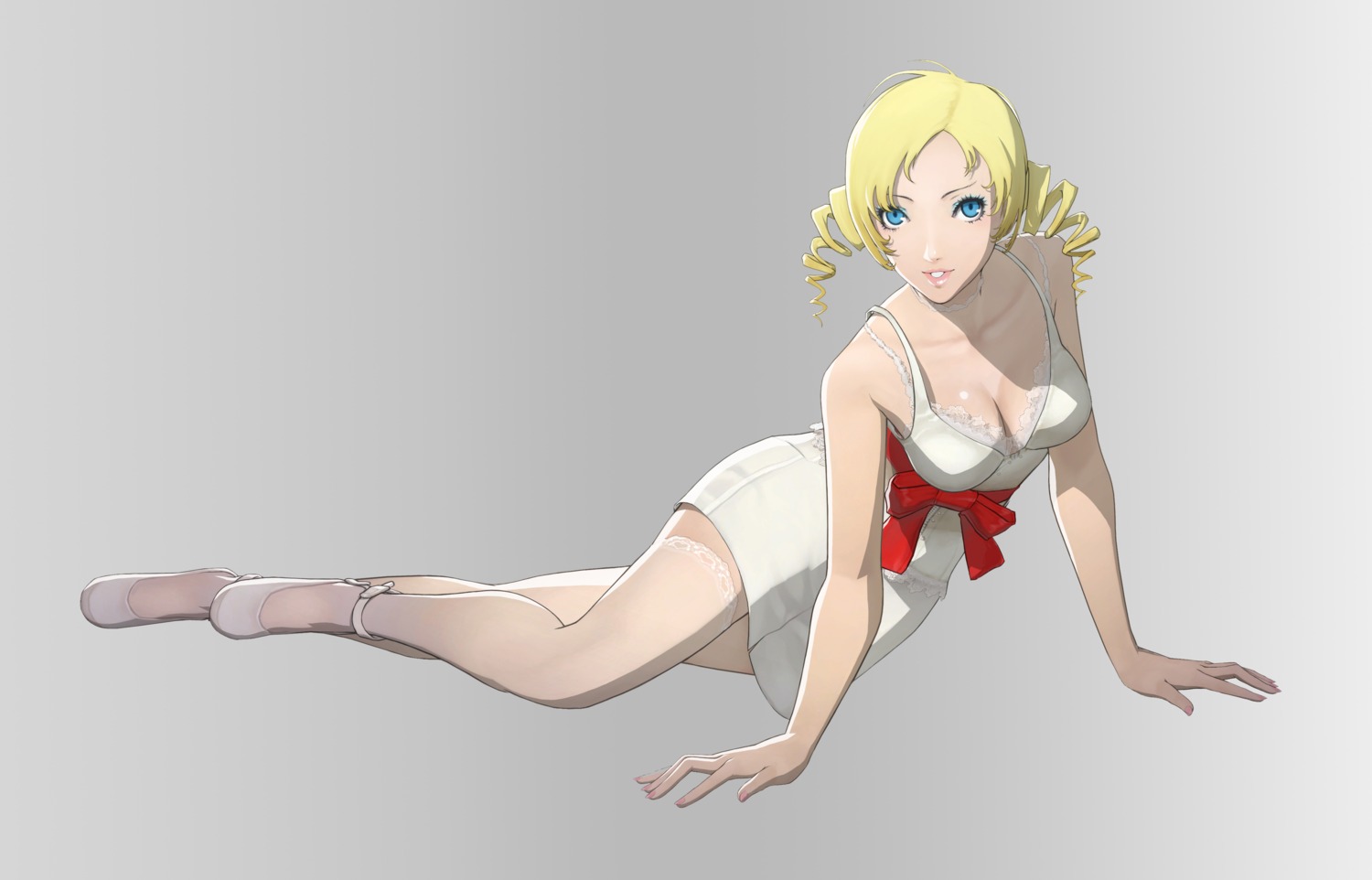 bra, catherine_(character), catherine_(game), cleavage, dress, soejima_shigenori, thighhighs