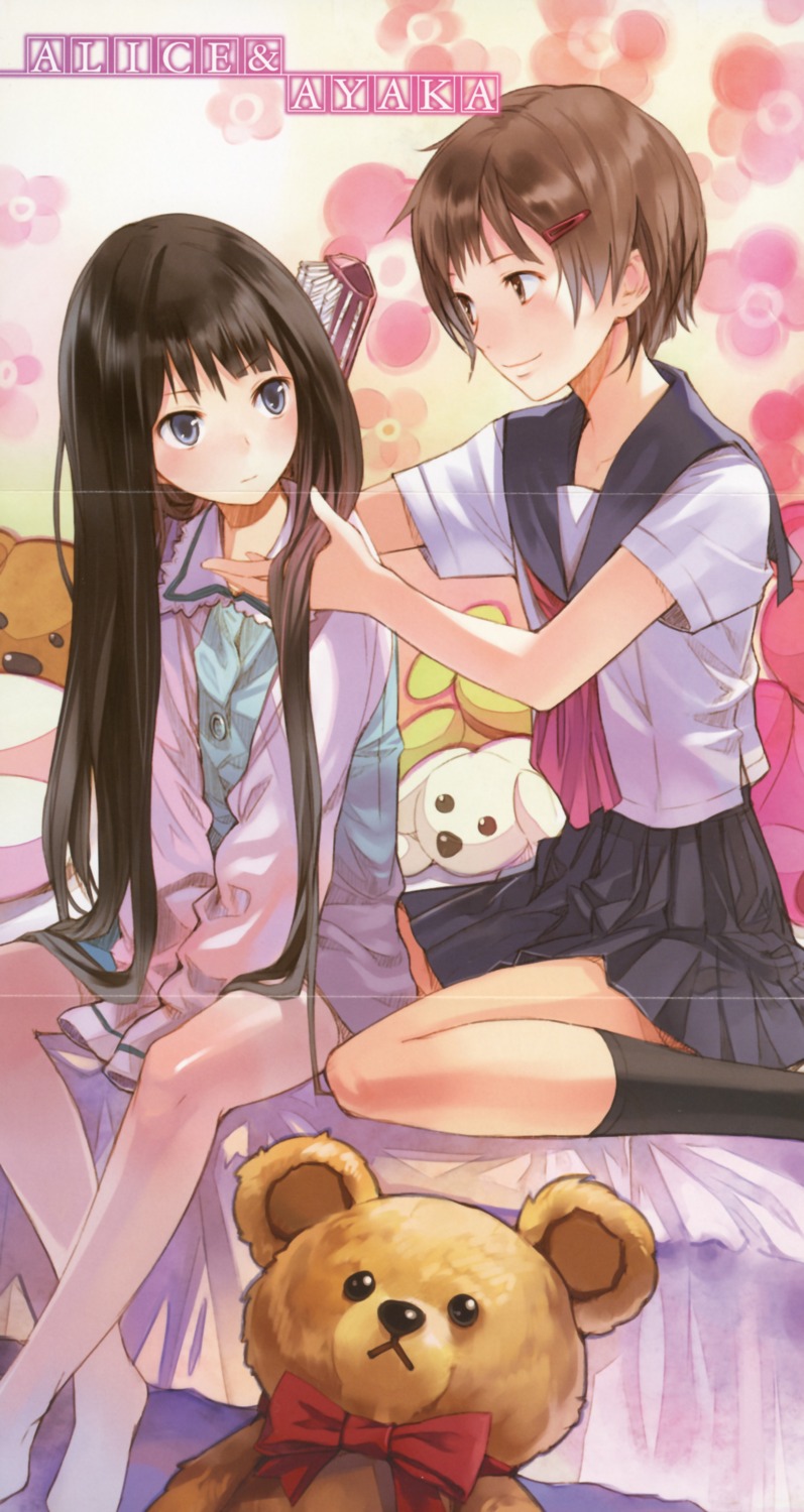 crease, kamisama_no_memochou, kishida_mel, overfiltered, seifuku, shinozaki_ayaka, shionji_yuuko