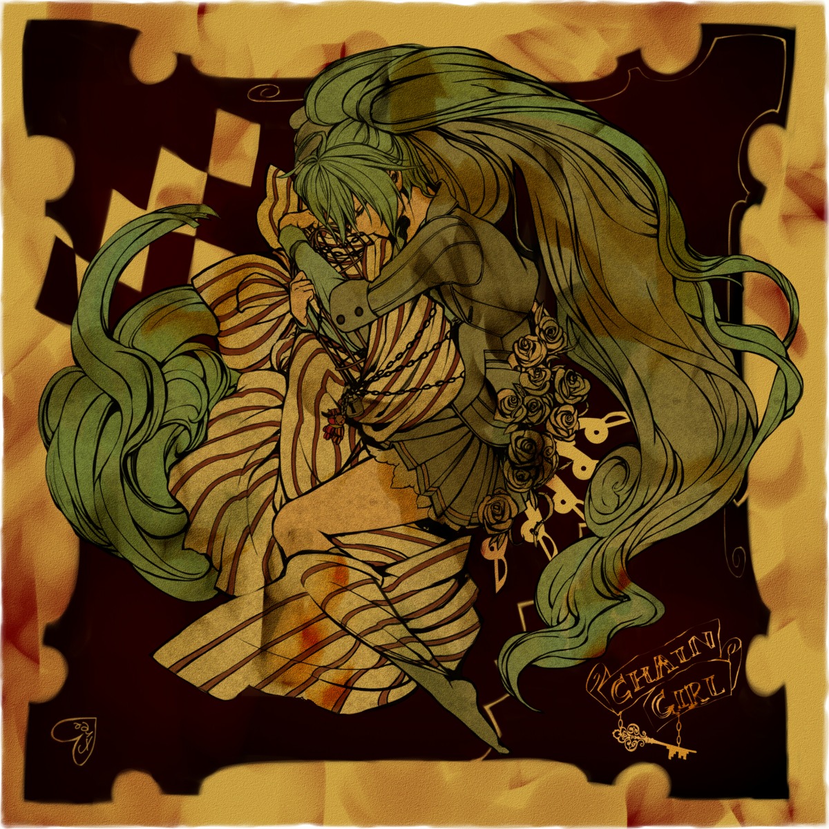 hatsune_miku, sepia, ukai_saki, vocaloid