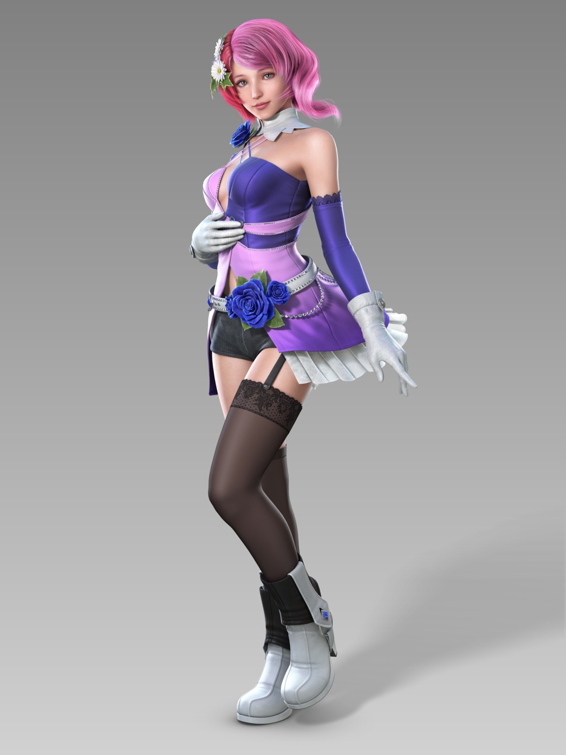 alisa_boskonovich, cg, heels, stockings, tekken, tekken_blood_vengeance, thighhighs