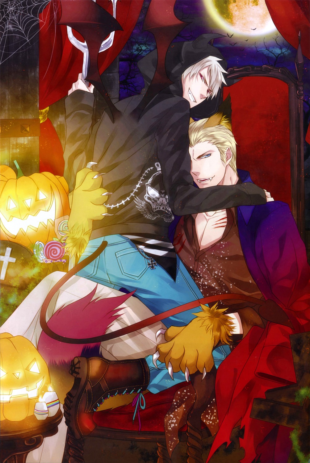 animal_ears, germany, halloween, hetalia_axis_powers, kojoz, male, prussia, tail, wings