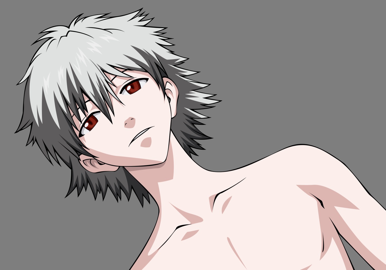 male, morrow_(pixiv), nagisa_kaworu, neon_genesis_evangelion, transparent_png, vector_trace