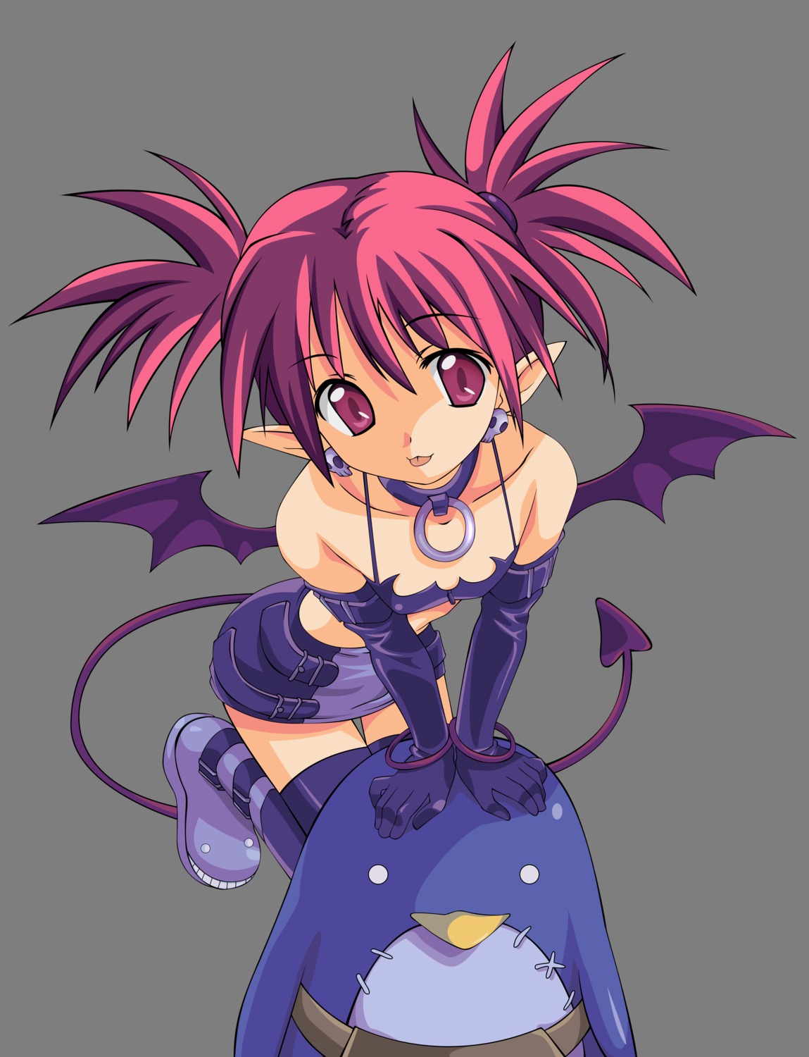 disgaea, etna, morrow_(pixiv), pointy_ears, tail, thighhighs, transparent_png, vector_trace, wings
