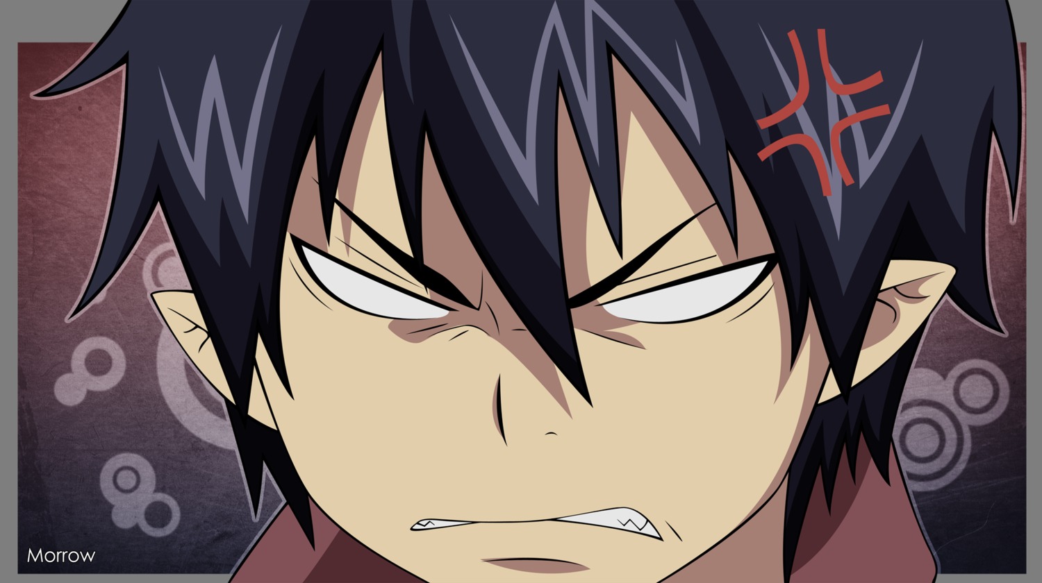ao_no_exorcist, male, morrow_(pixiv), okumura_rin, vector_trace, watermark