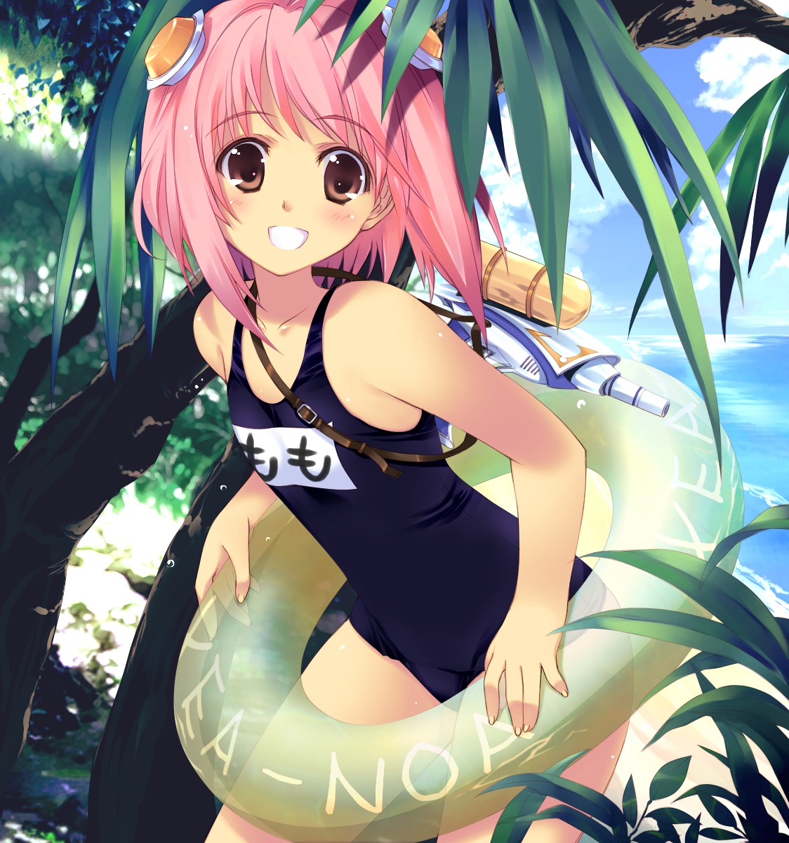 iizuki_tasuku, mizrahi_momo, school_swimsuit, swimsuits, xenosaga
