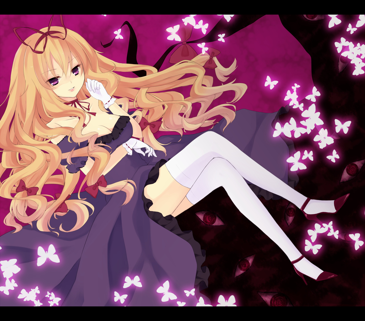cleavage, purin_jiisan, thighhighs, touhou, yakumo_yukari