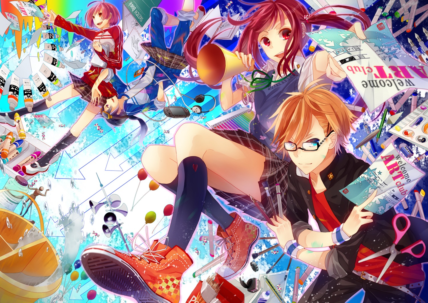 mashiko, megane, seifuku, thighhighs