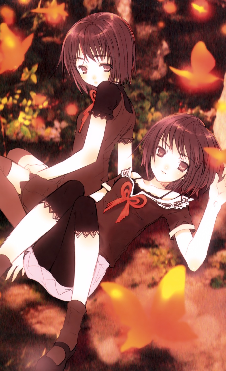 amakura_mayu, amakura_mio, dress, fujitsubo-machine, ito_noizi, pantyhose, thighhighs, zero