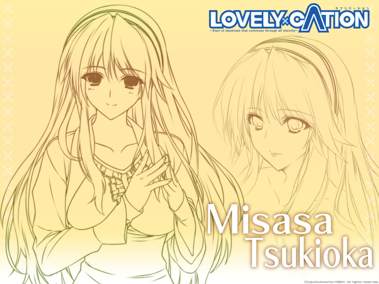 akatsuki-works, iizuki_tasuku, lovely_x_cation, monochrome, tsukioka_misasa, wallpaper
