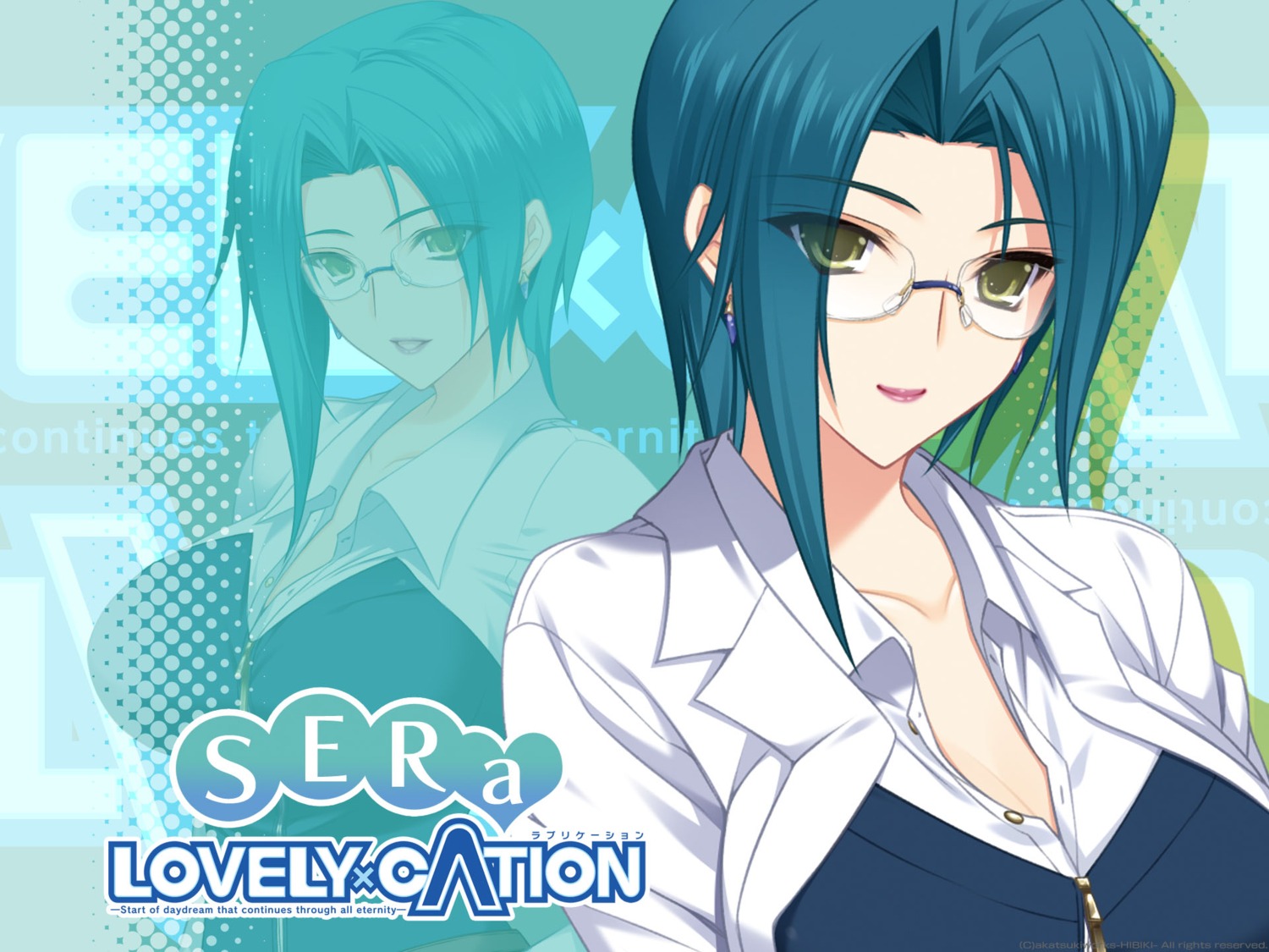 akatsuki-works, iizuki_tasuku, kurokawa_sera, lovely_x_cation, megane, wallpaper