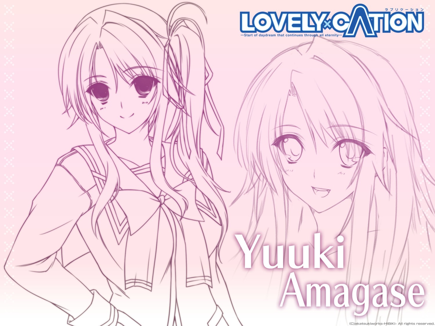 akatsuki-works, amagase_yuuki, iizuki_tasuku, lovely_x_cation, monochrome, wallpaper