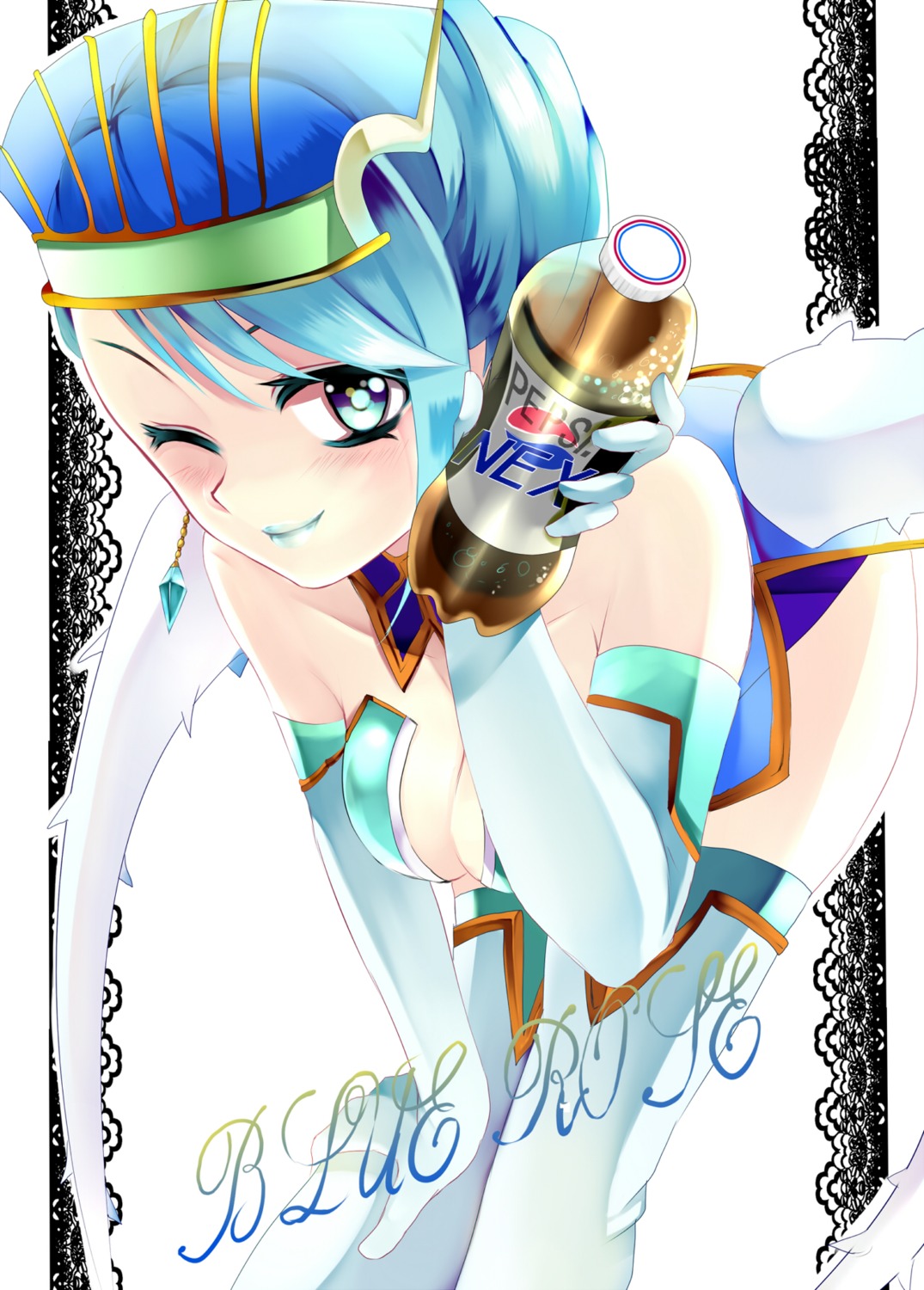 blue_rose, cleavage, karina_lyle, kurabayashi_matoni, thighhighs, tiger_&_bunny