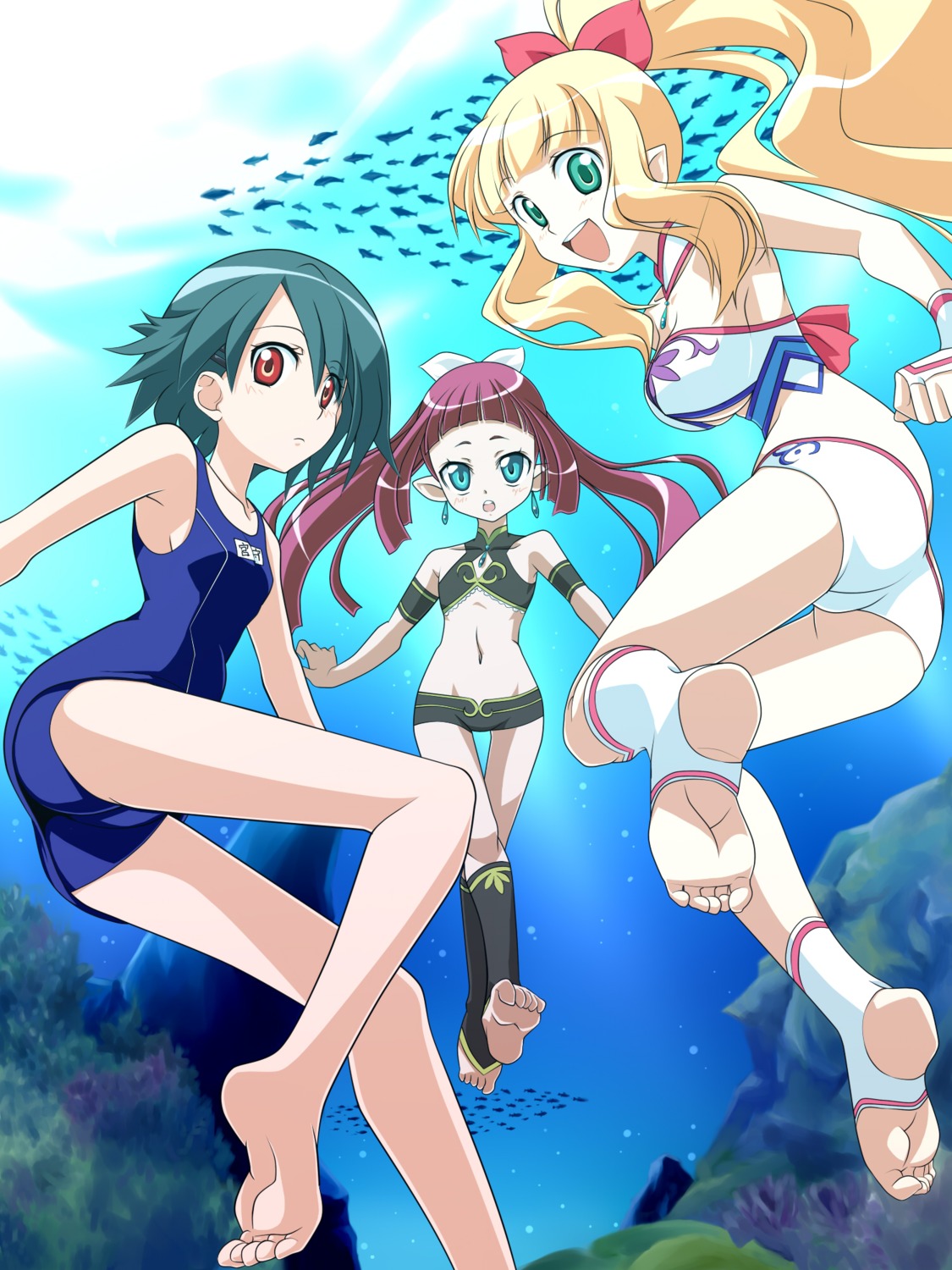 bikini, marin, miyamori_kanon, santoh_takeshi, school_swimsuit, swimsuits, umi_monogatari, urin