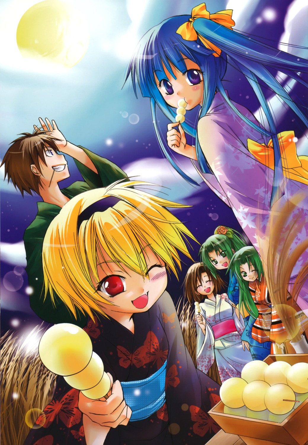 furude_rika, higurashi_no_naku_koro_ni, houjou_satoko, maebara_keiichi, momoyama_hinase, ryuuguu_rena, sonozaki_mion, sonozaki_shion, yukata