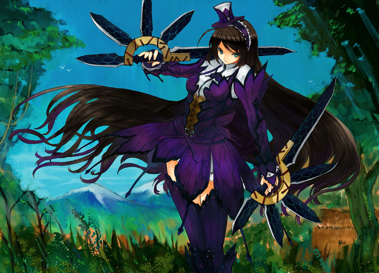 dress, gond, thighhighs