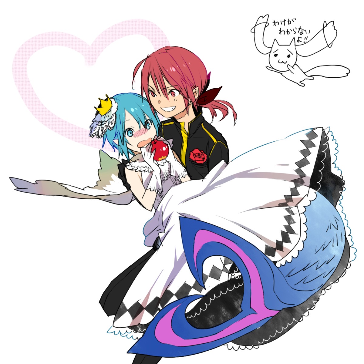 dress, genderswap, kurono_yuu, kyubey, mahou_shoujo_madoka_magica, miki_sayaka, sakura_kyouko, wedding_dress