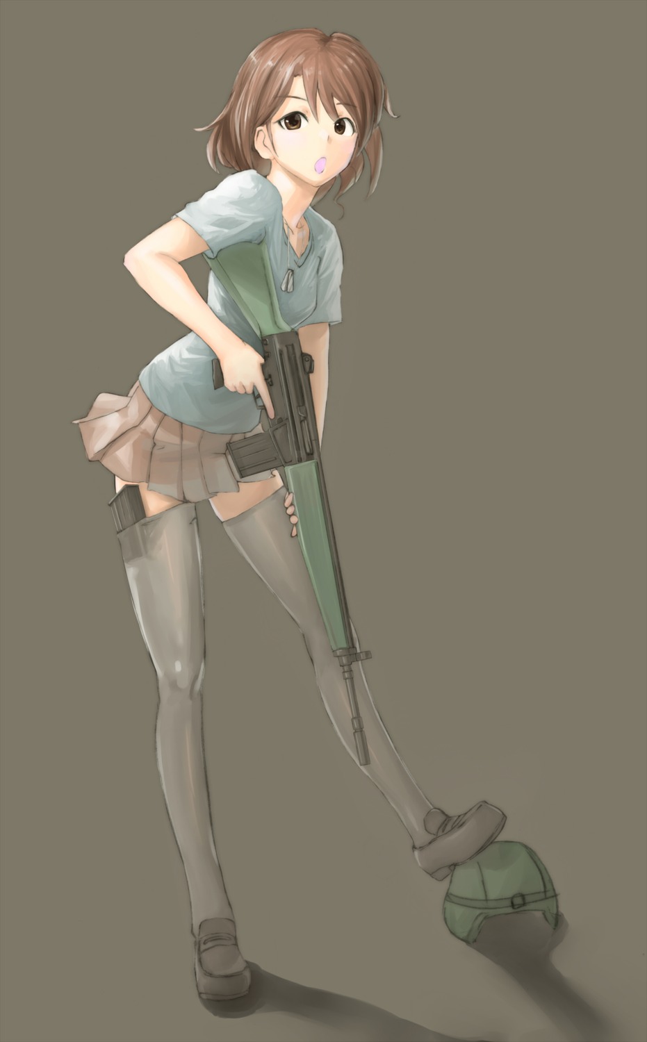 gun, seto_yuuki_(splinter_123), thighhighs