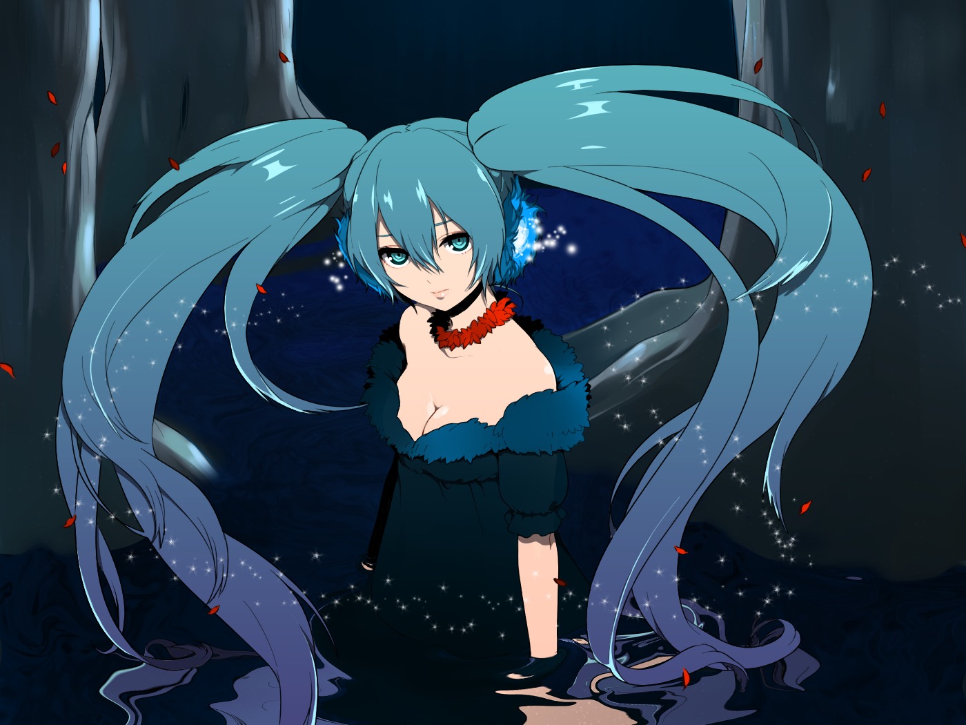 cleavage, hatsune_miku, kurono_yuu, vocaloid