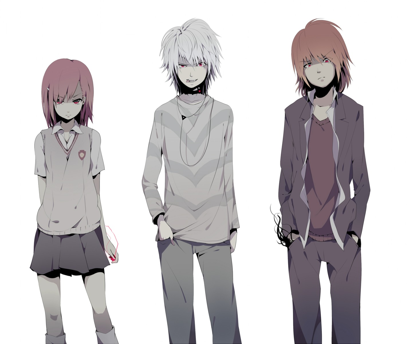 accelerator, kakine_teitoku, misaka_mikoto, ogipote, seifuku, toaru_majutsu_no_index