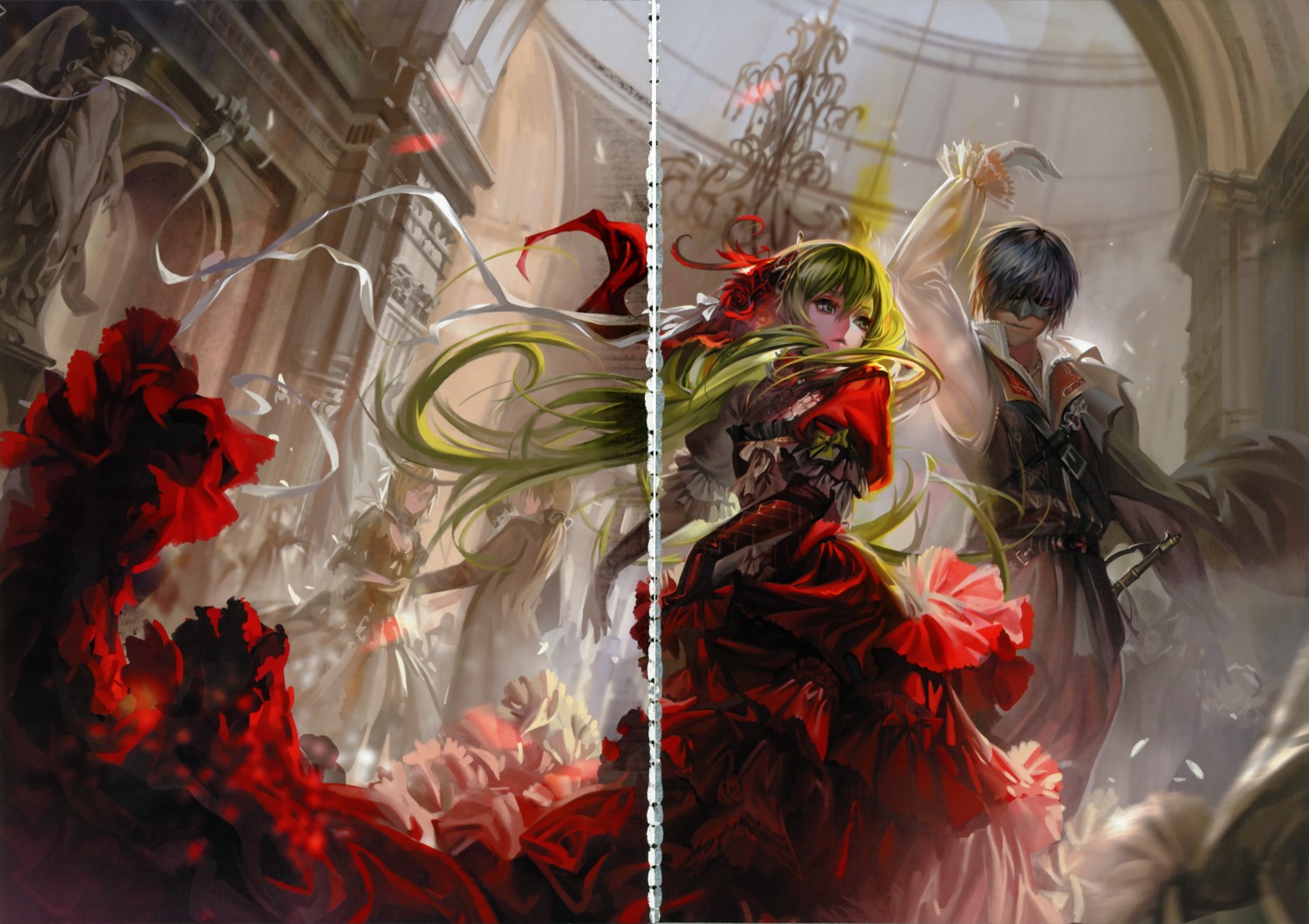 alphonse, cantarella_(vocaloid), dress, fixme, gap, hatsune_miku, kagamine_len, kagamine_rin