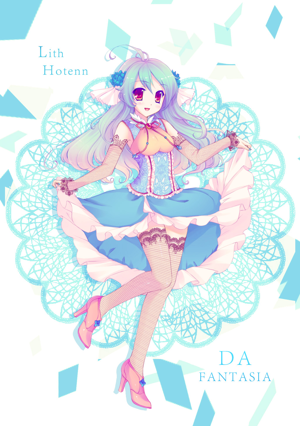 dress, fishnets, krizpi, thighhighs