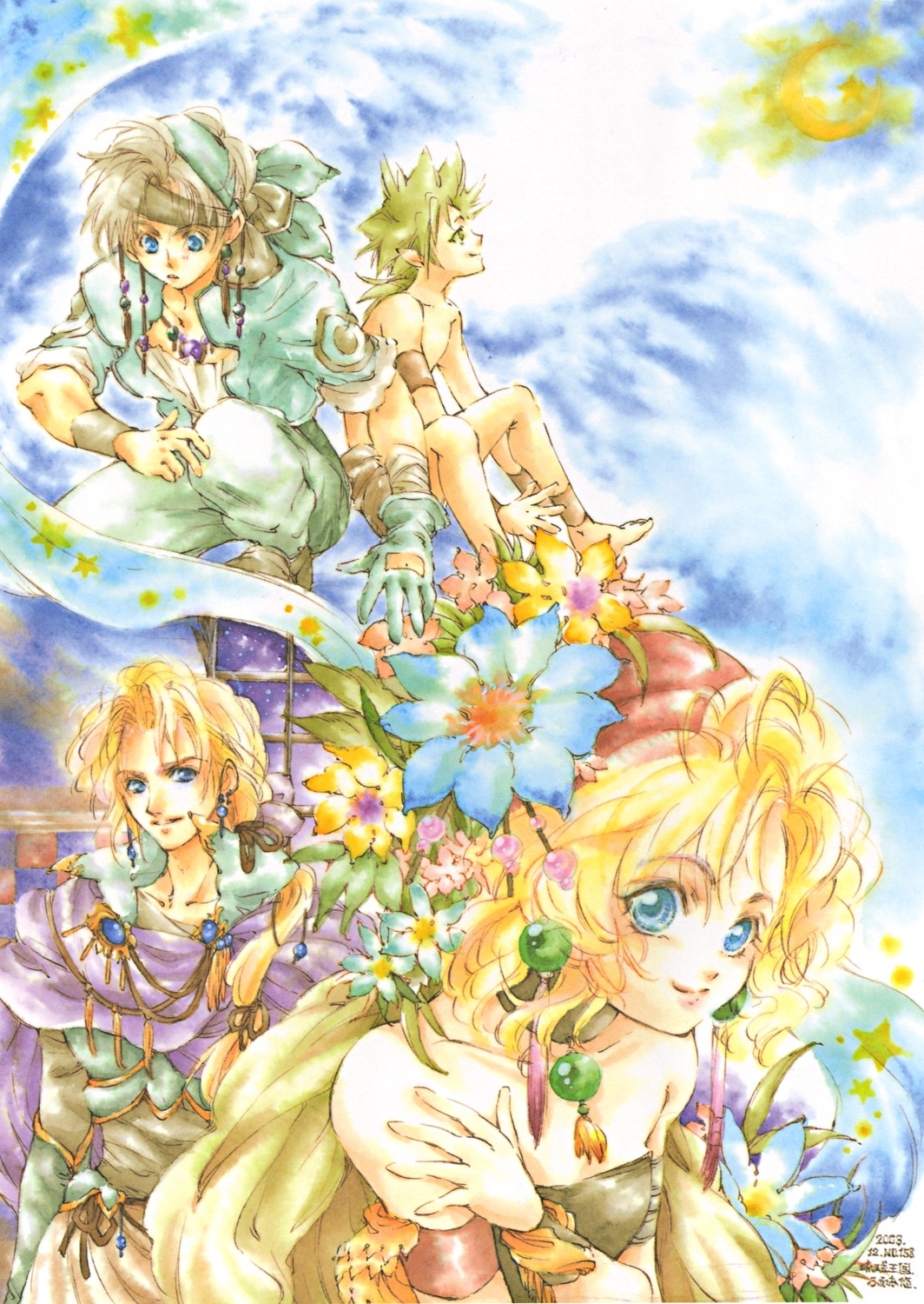 edgar_roni_figaro, final_fantasy, final_fantasy_vi, gau, locke_cole, nao_tsukiji, relm_arrowny