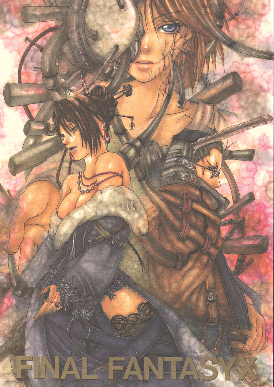 auron, final_fantasy, final_fantasy_x, lulu, nao_tsukiji