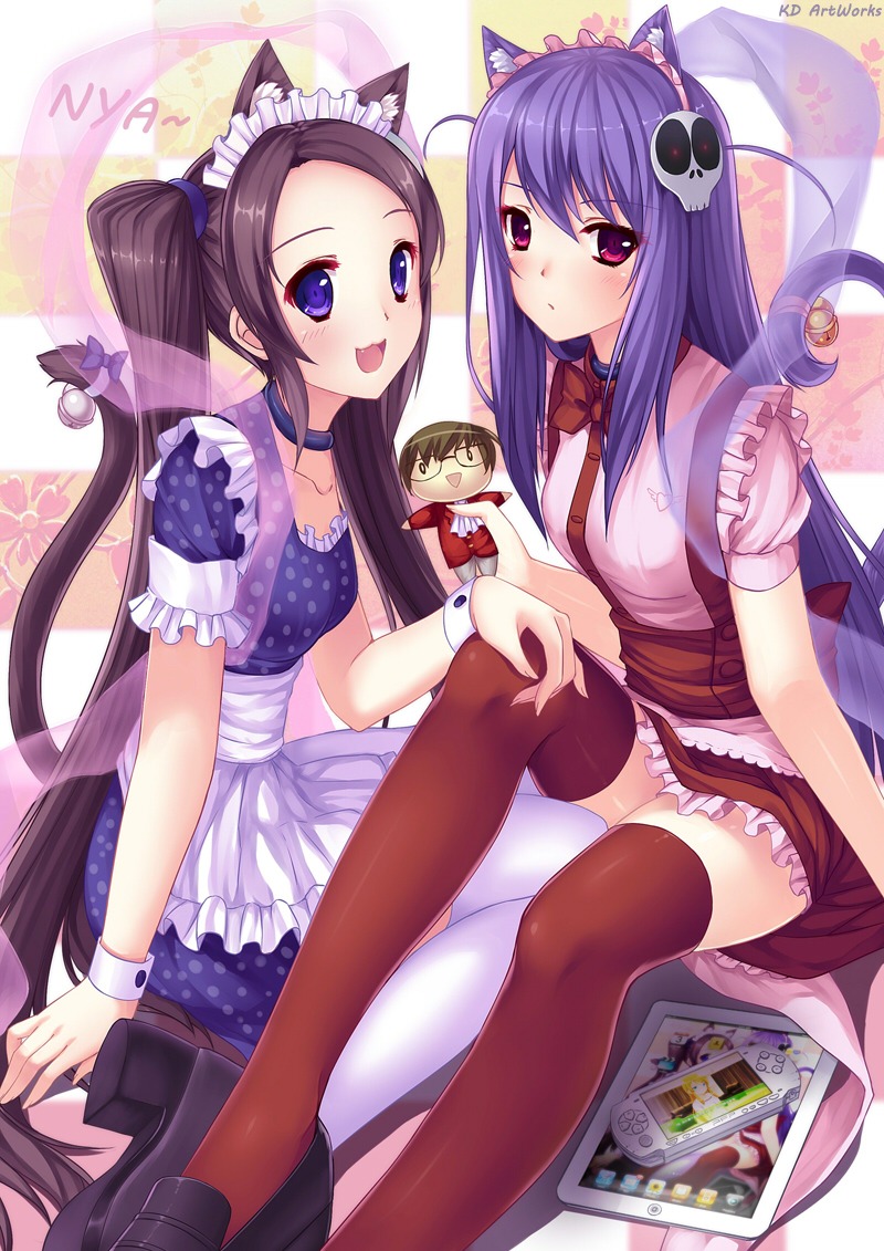animal_ears, caidychen, elsea_de_lute_irma, haqua_du_lot_herminium, kami_nomi_zo_shiru_sekai, katsuragi_keima, nekomimi, tail, thighhighs