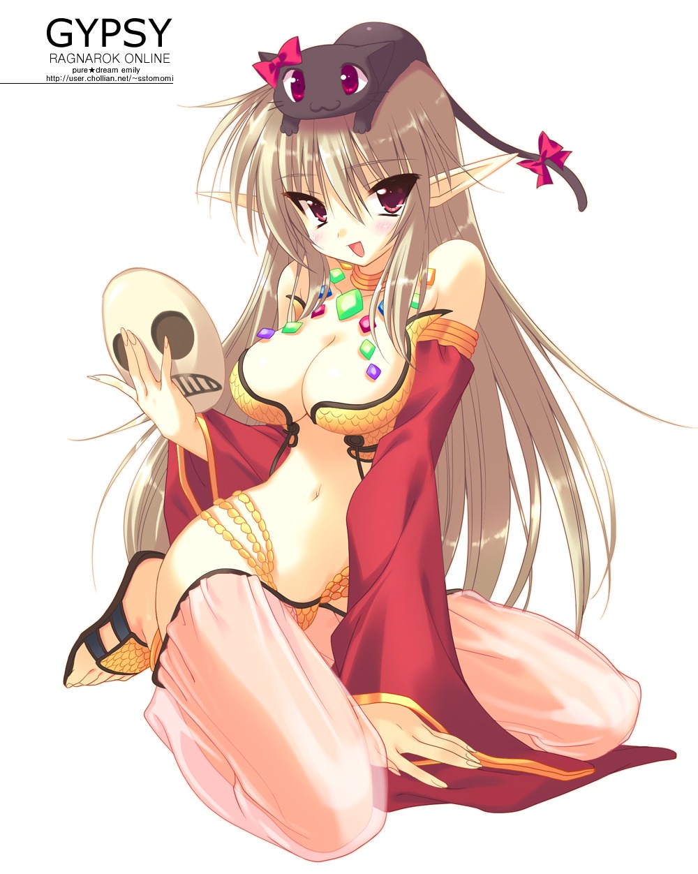 cleavage, elf, emily, gypsy, neko, pointy_ears, ragnarok_online