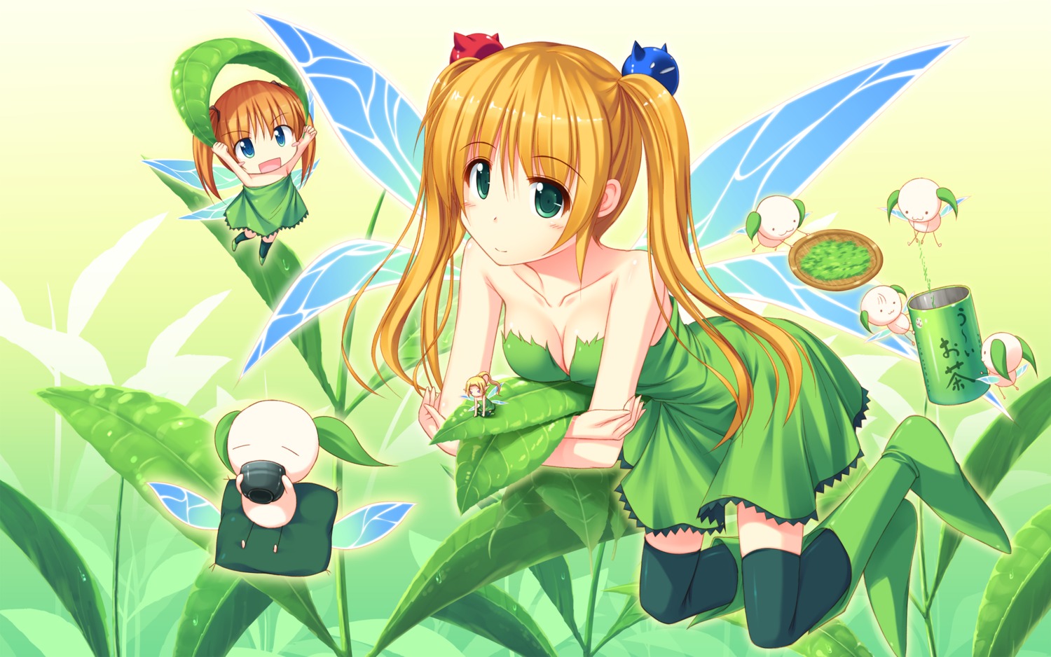 dress, fairy, hisagihara_ui, hisagihara_yui, suzukaze_no_melt, tenmaso, thighhighs, wallpaper