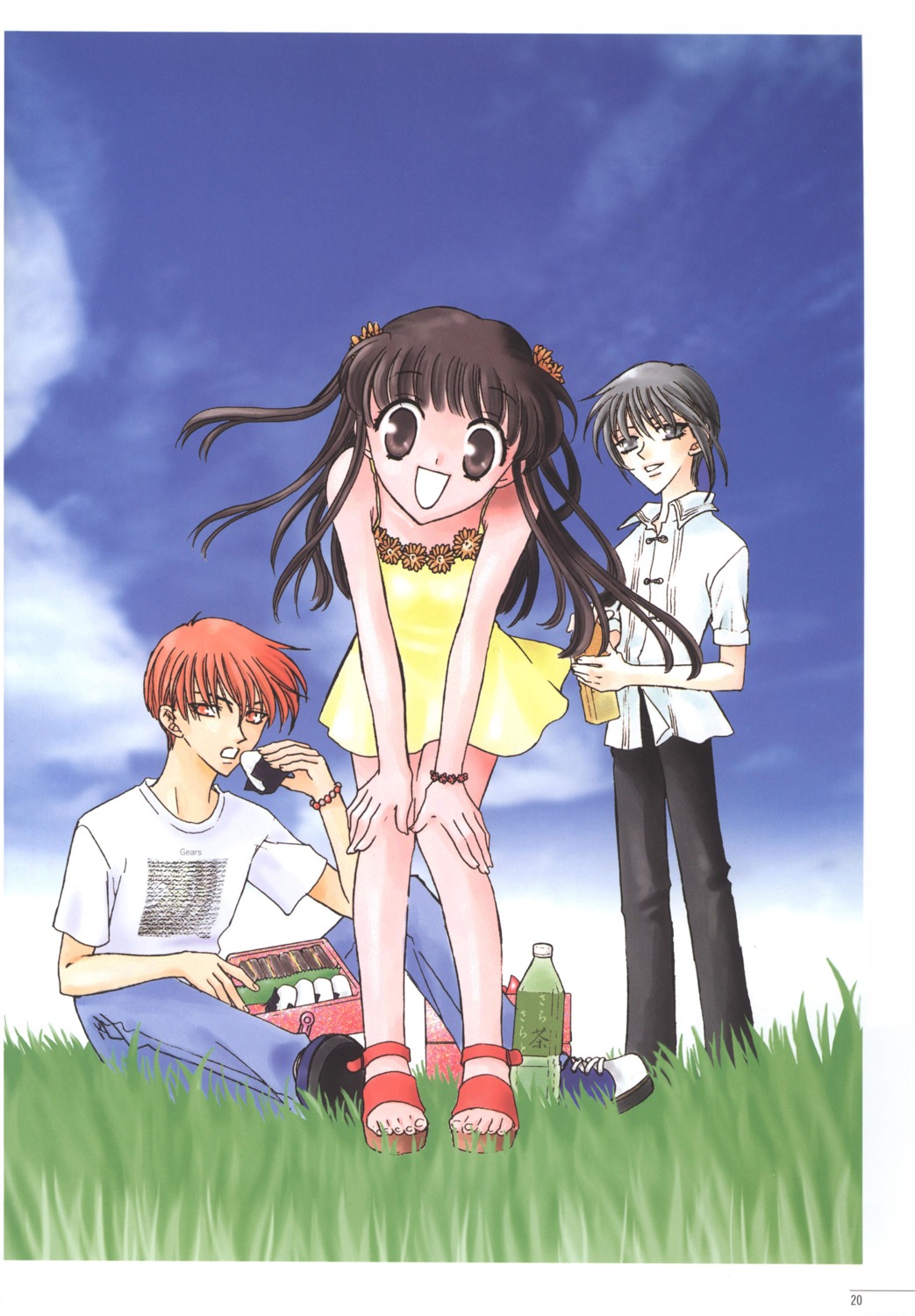 dress, fruits_basket, honda_tohru, sohma_kyo, sohma_yuki, summer_dress, takaya_natsuki