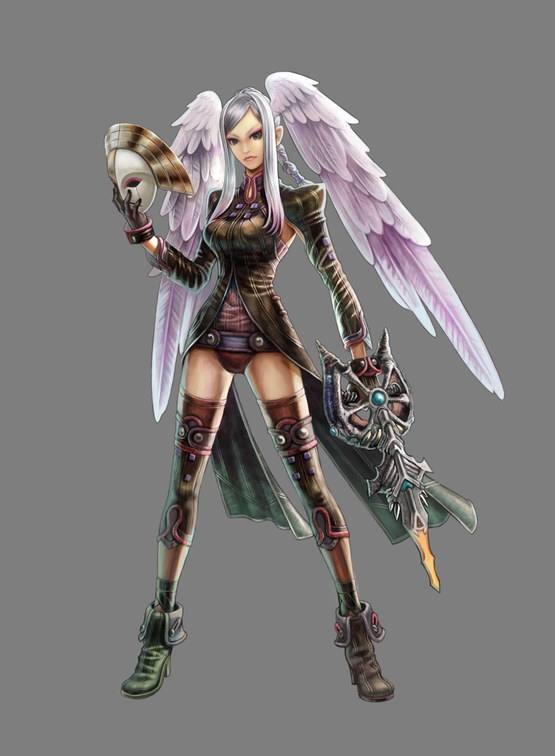 monolith_soft, nintendo, thighhighs, transparent_png, tyrea, wings, xenoblade, xenoblade_(series)