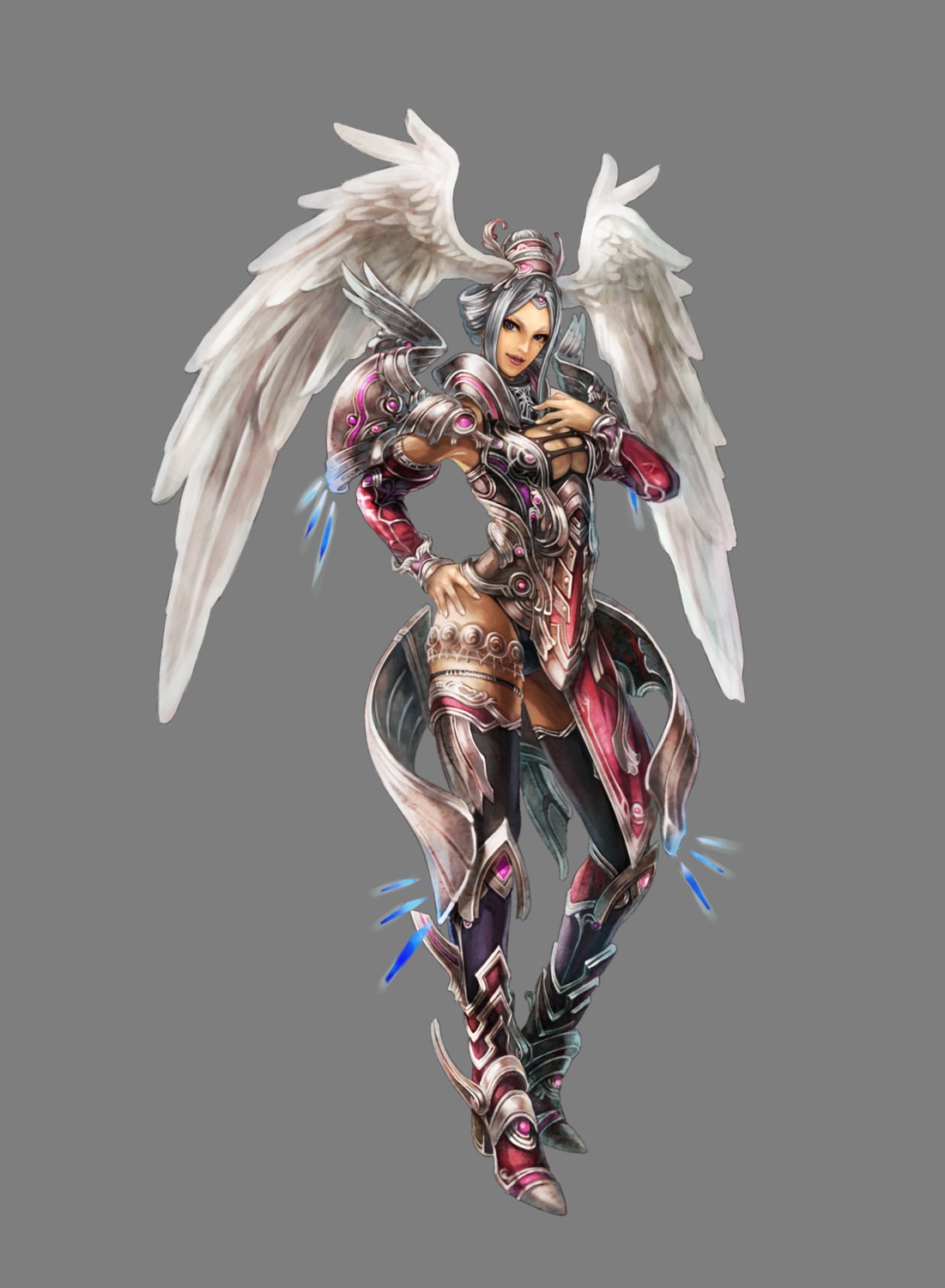 armor, cleavage, lorithia, monolith_soft, nintendo, thighhighs, transparent_png, wings, xenoblade, xenoblade_(series)