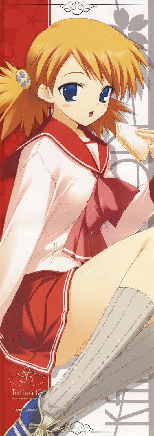 kawata_hisashi, sasamori_karin, seifuku, stick_poster, to_heart_(series), to_heart_2