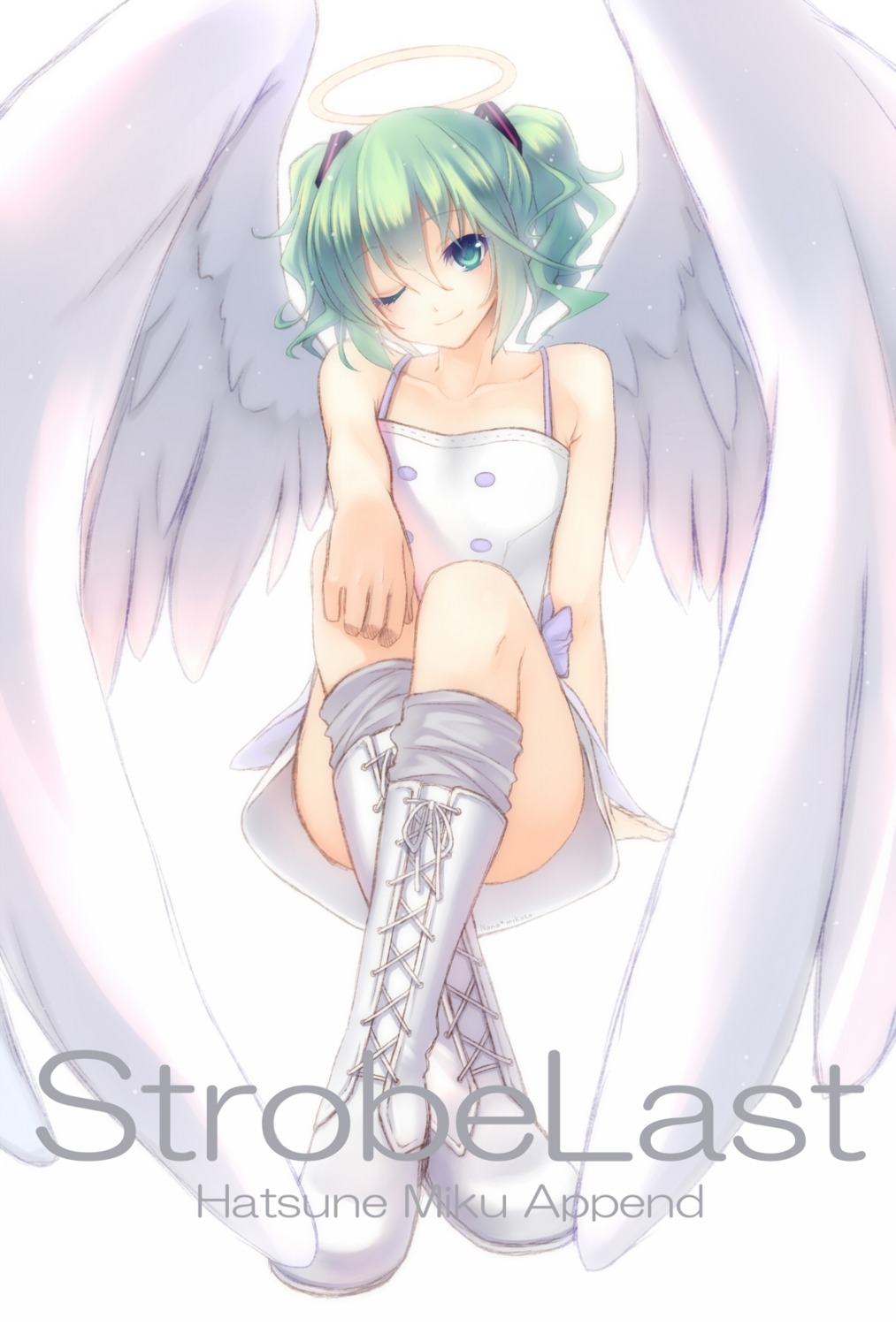 dress, hatsune_miku, nana_mikoto, vocaloid, wings
