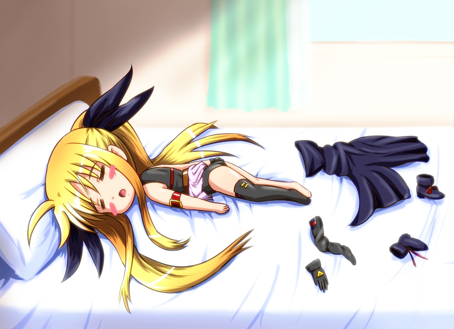 chibi, diesel, fate_testarossa, mahou_shoujo_lyrical_nanoha, thighhighs