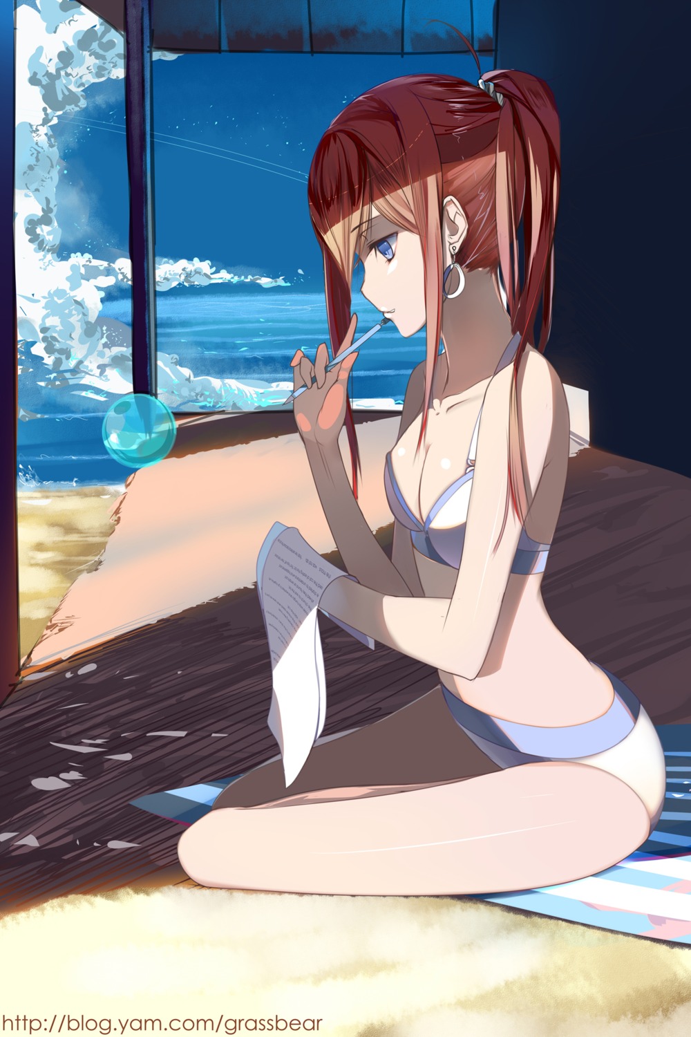 bikini, cao_xiong, cleavage, makise_kurisu, steins;gate, swimsuits