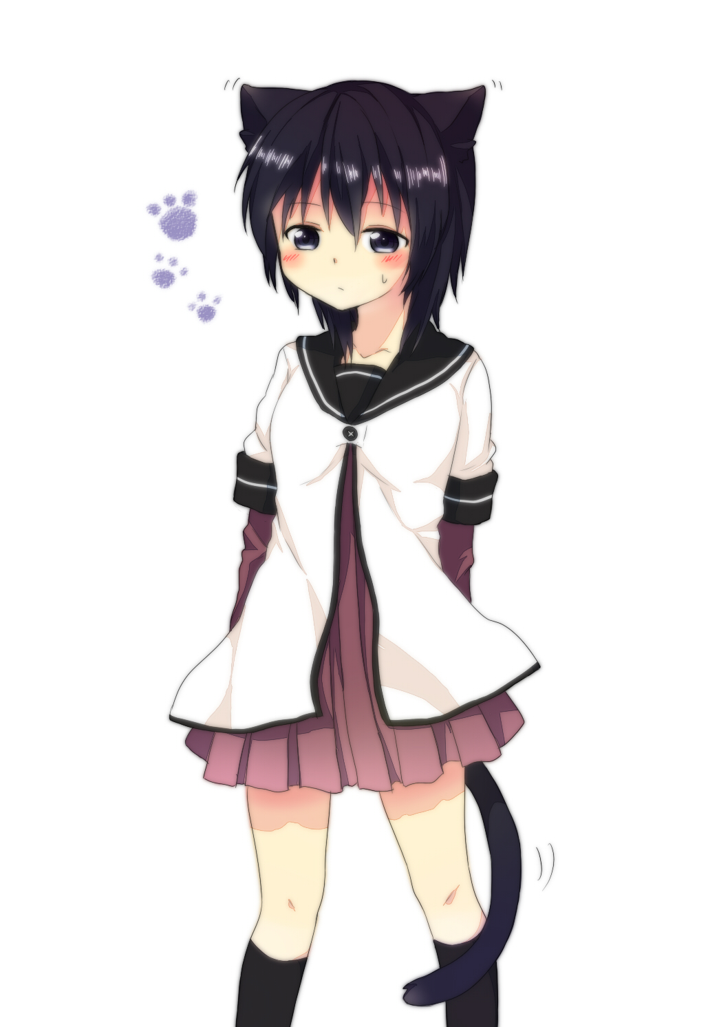 animal_ears, funami_yui, misocha, nekomimi, seifuku, tail, yuru_yuri