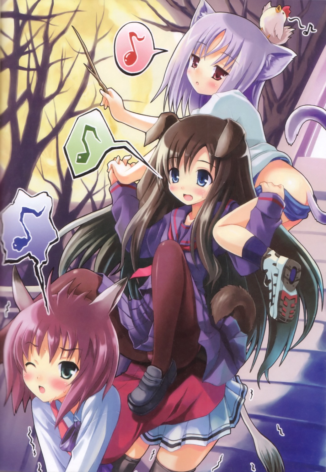 animal_ears, nekomimi, pantsu, pantyhose, seifuku, tail, torishimo