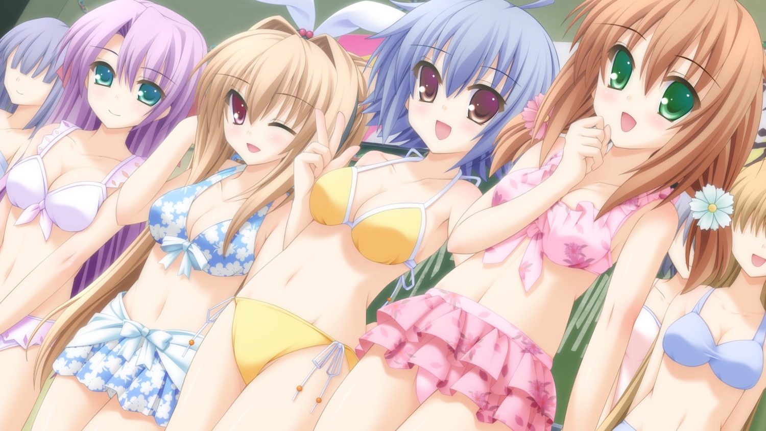 aogiri_kotono, bikini, canvas_4, cleavage, game_cg, kannon_ouji, konohana_madoka, saginomiya_tsumugi