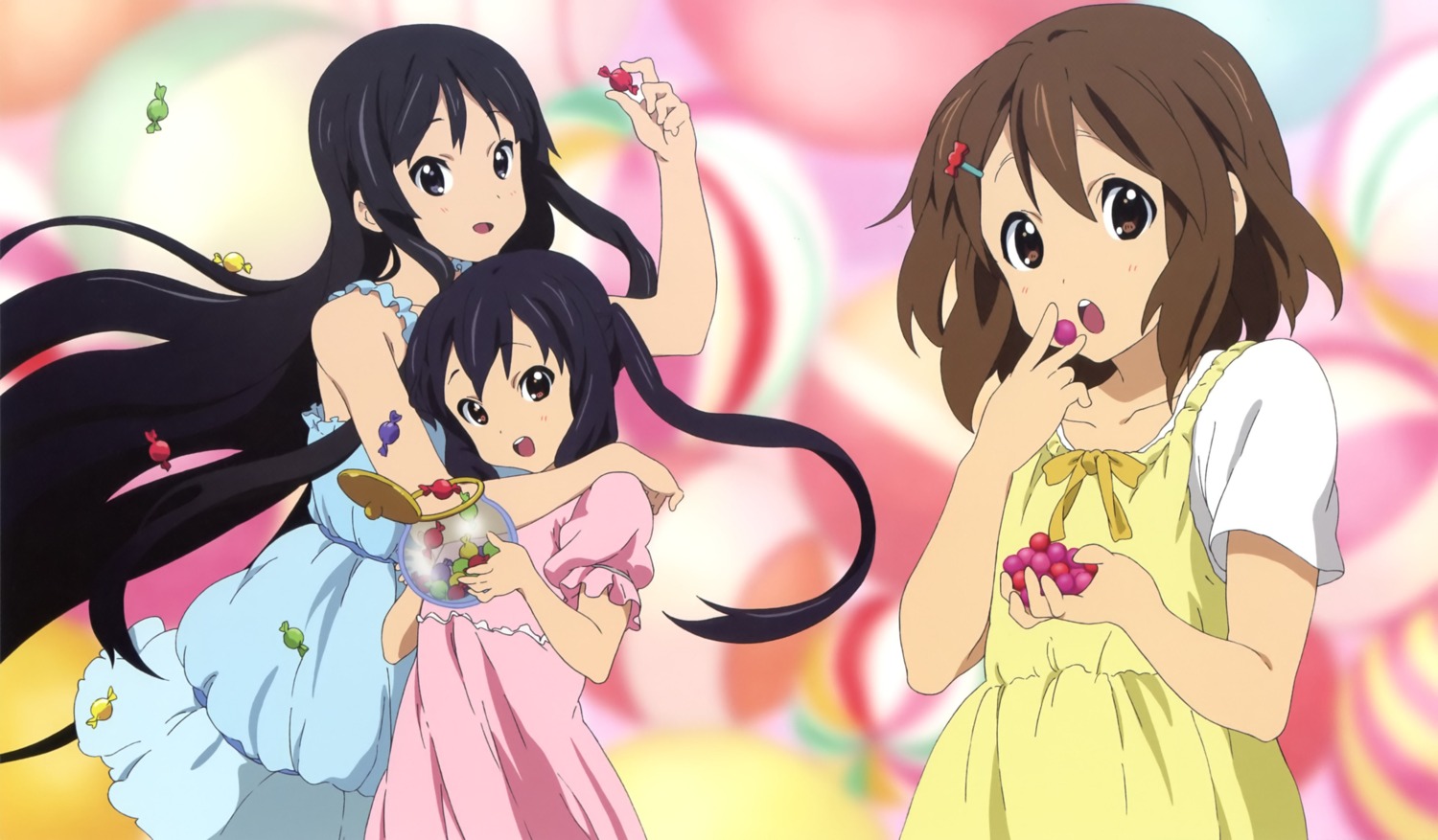 akiyama_mio, dress, hirasawa_yui, itou_yuuichi, k-on!, nakano_azusa