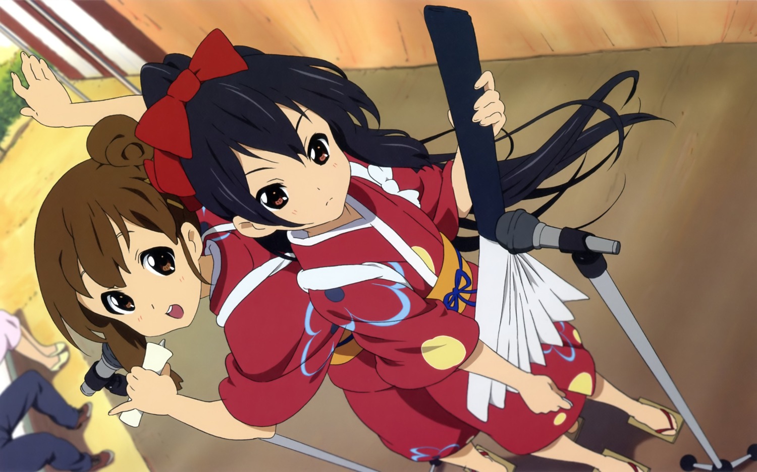 hirasawa_yui, k-on!, nakano_azusa, takemoto_yasuhiro, yukata